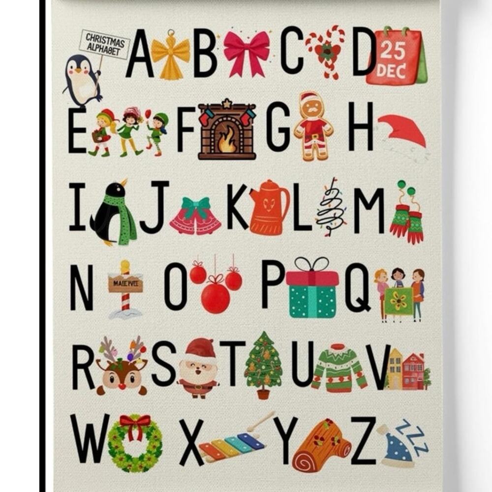 Christmas Alphabet hanging poster
